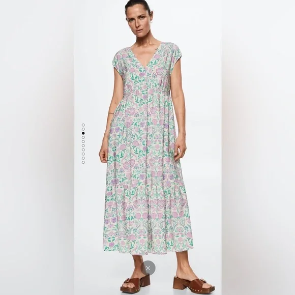 New MANGO Flowy Flower Printed Dress in Size 4(S)
